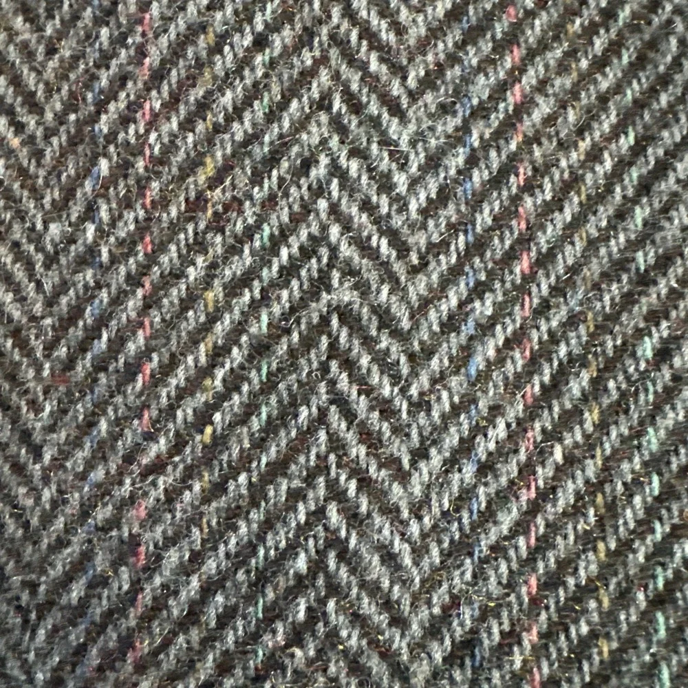 VTG Haggar Mens Gray Donegal Herringbone Tweed Wool Sport Coat Blazer Jacket 42L